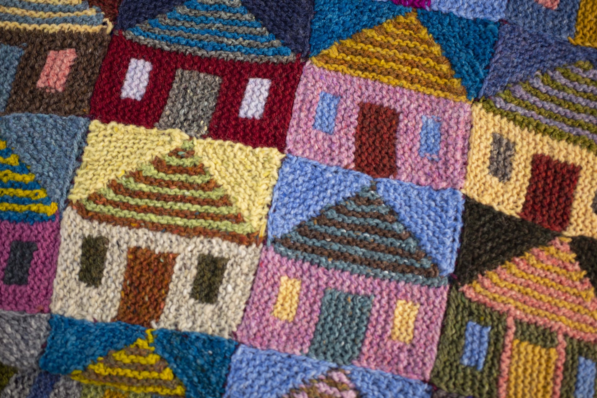 a close up of a knitted blanket